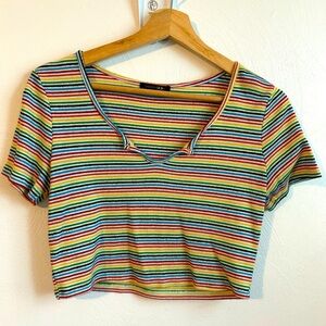 Papermoon cropped rainbow T-shirt